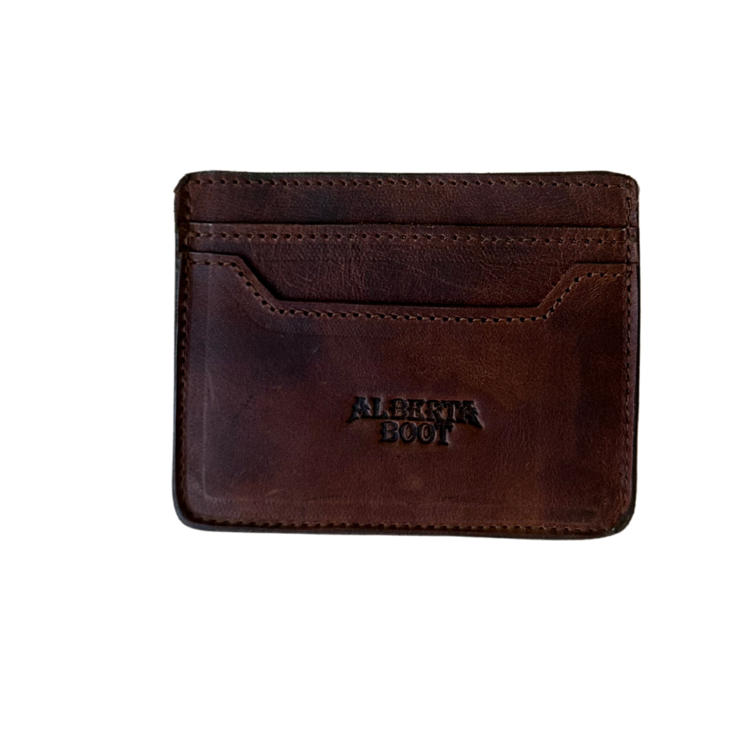 Premium Leather Single side card holder Brown