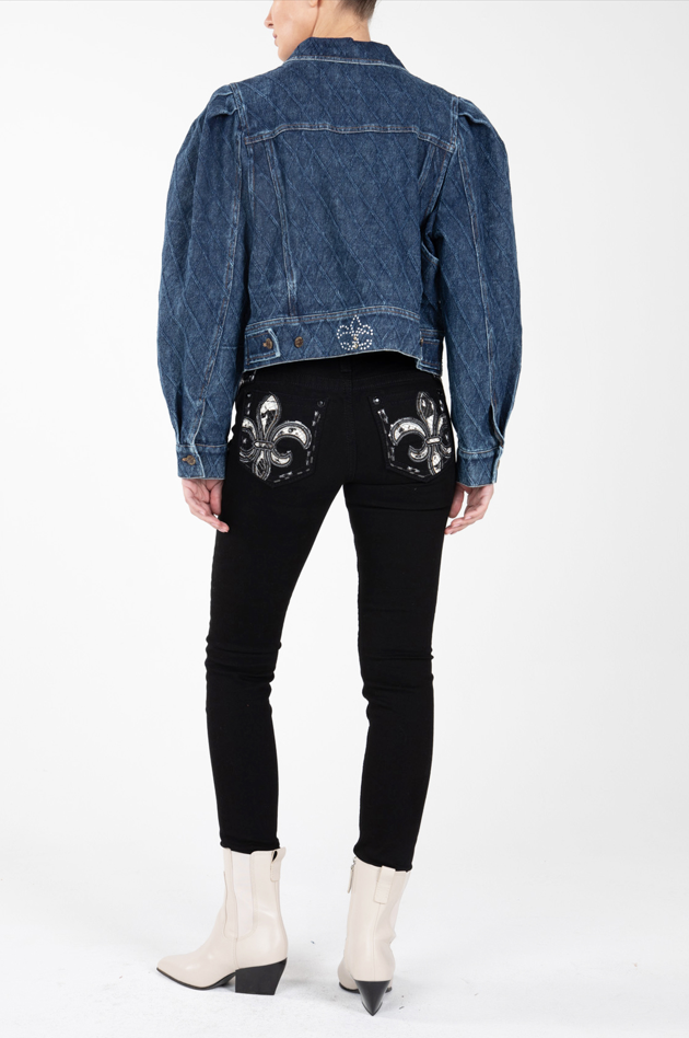 MISS ME Quilted Puff Sleeve Jacket