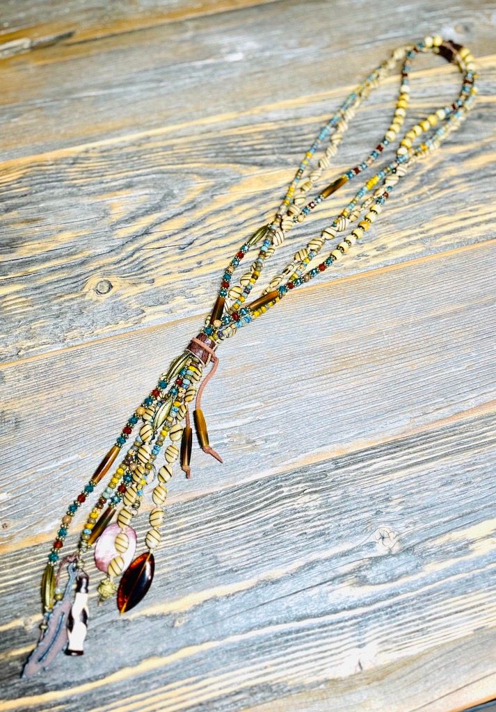 AMY KAPLAN Combo Clutch Long Beaded Necklace