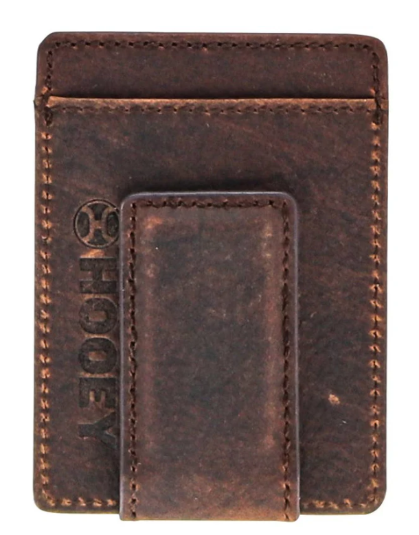 HOOEY Grayson Distressed Shrunken Grain Money Clip Wallet