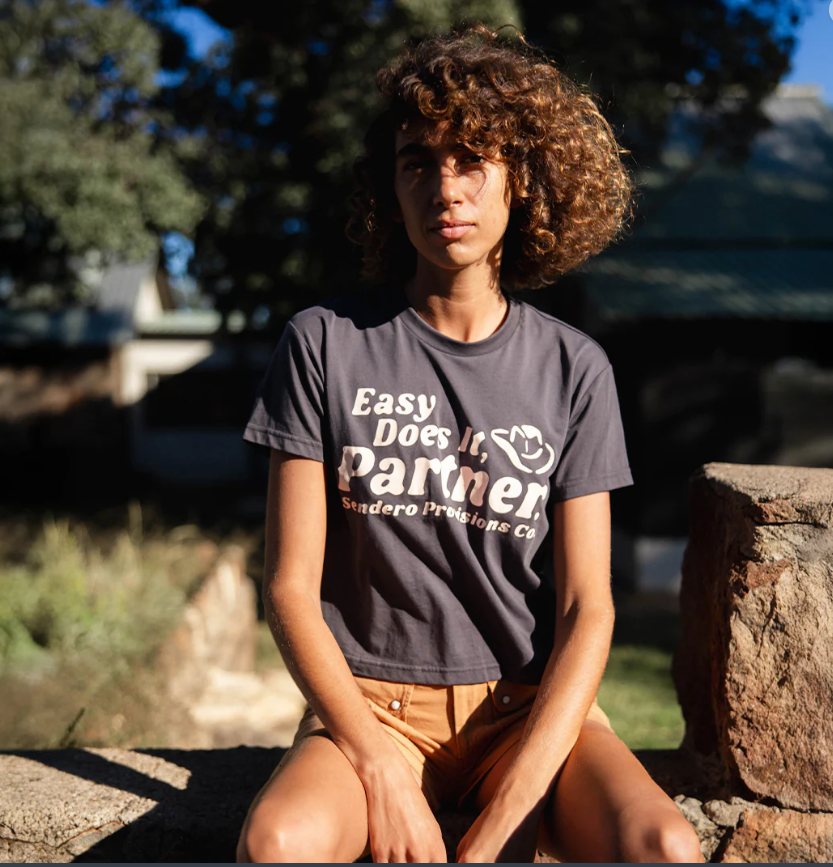 SENDERO Easy Does It Crop Tee