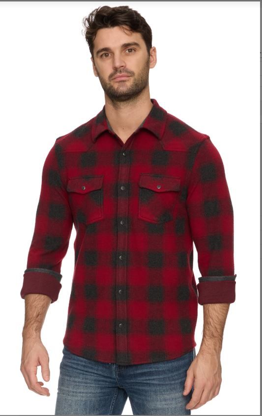 FLAG & ANTHEM Premont LS Western Hero Knit Flannel Shirt