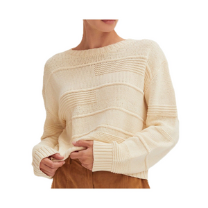 CRESCENT Cassi Textured Shadow Stripe Sweater