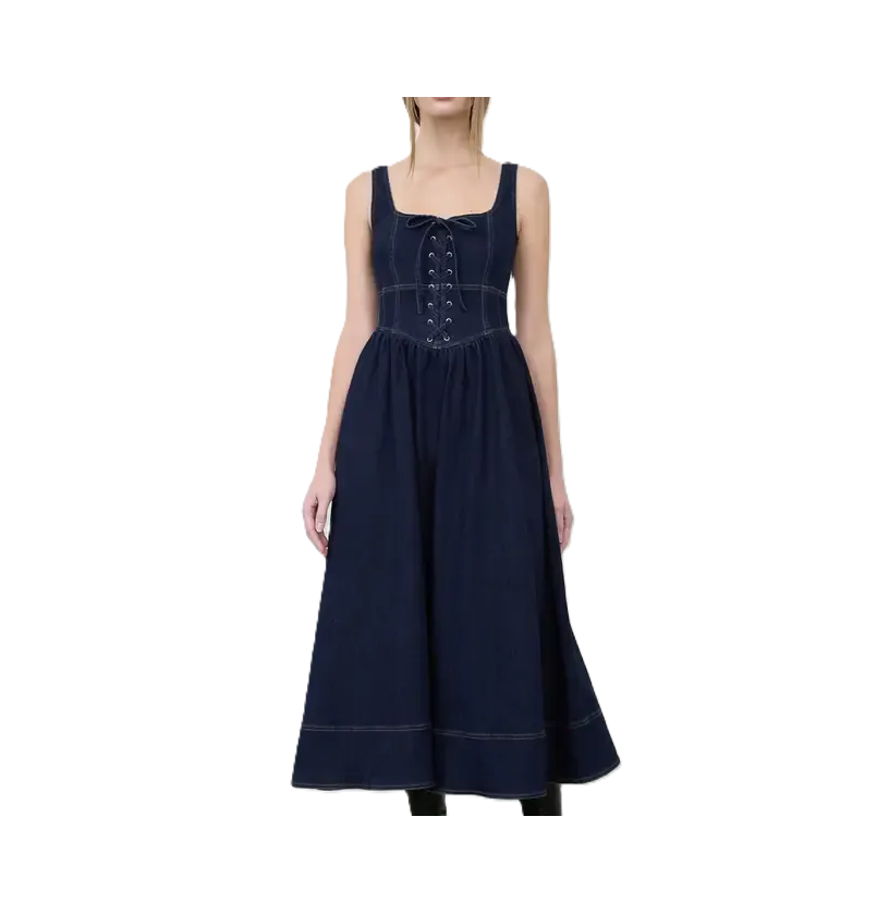MOON RIVER Sleeveless Lace-Up Front Midi Dress Alberta Boot MOON RIVER Sleeveless Lace-Up Front Midi Dress Alberta Boot