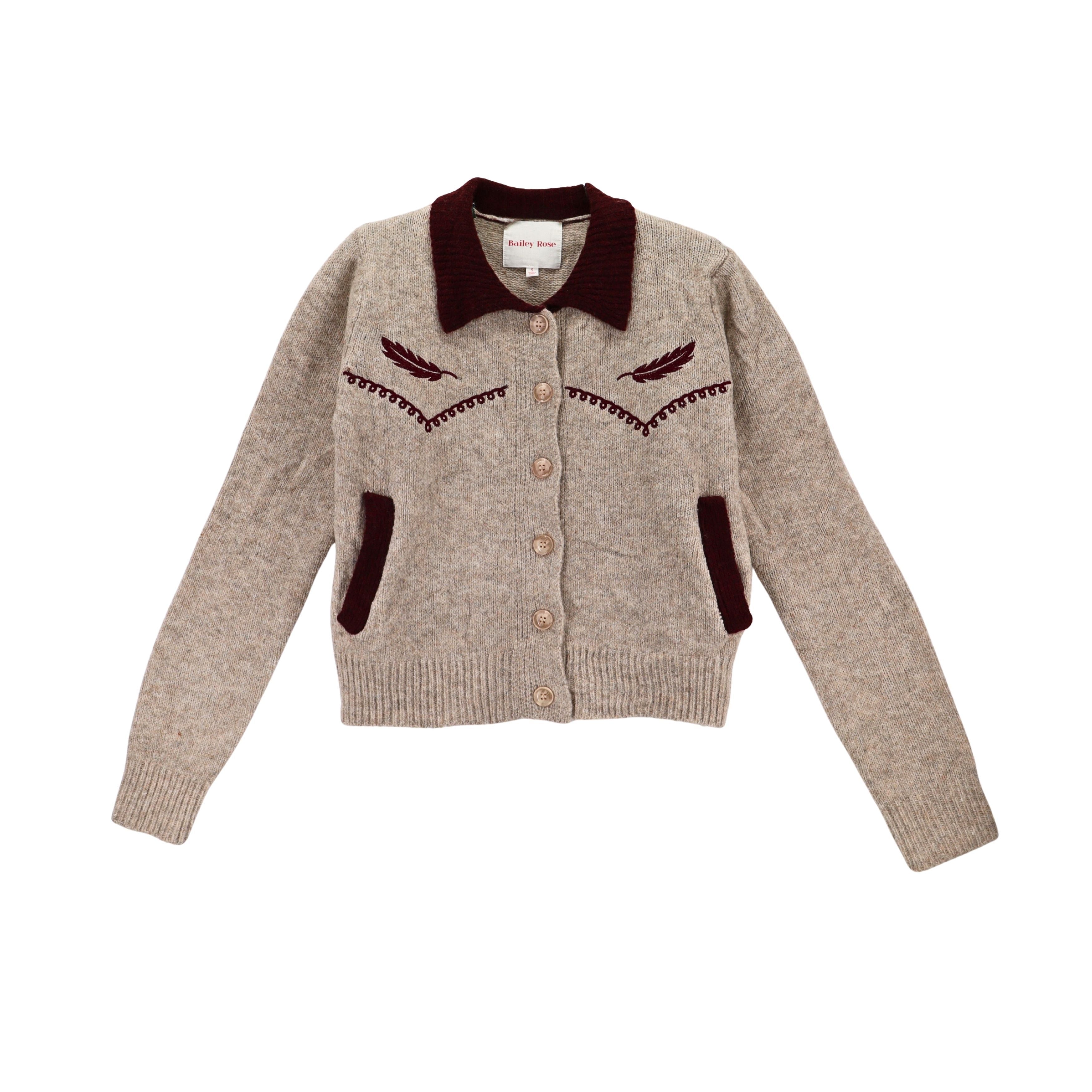 Bailey Rose Contrast Collar Western Cardigan – Alberta Boot