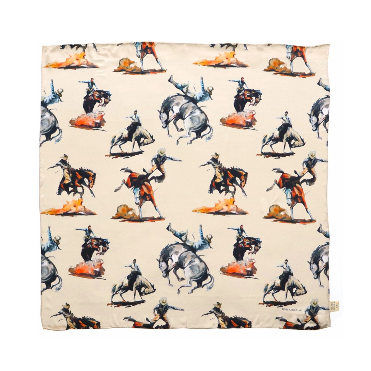 RENEE GOULD Broncs Silk Scarf