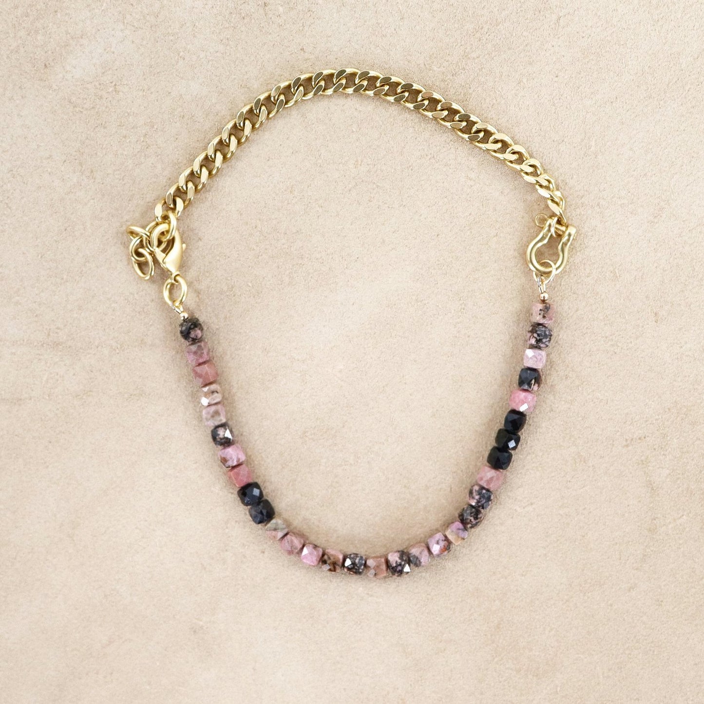 RACHEL NATHAN Shackle Single Rhodonite Necklace
