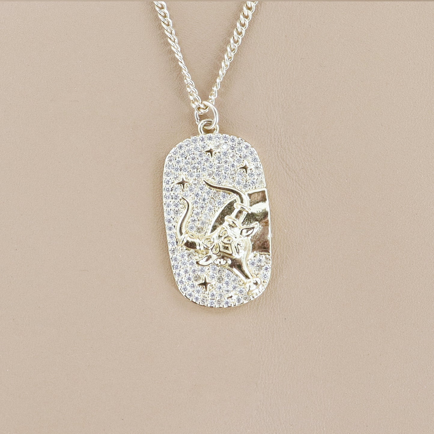 RACHEL NATHAN Pave Longhorn Necklace