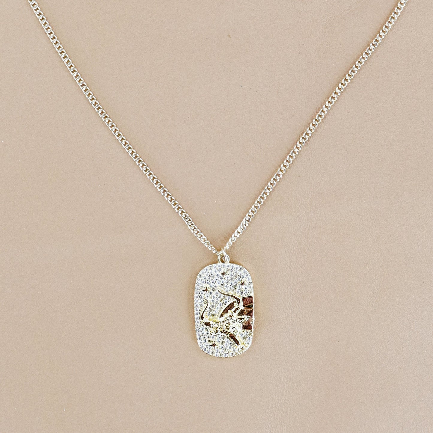 RACHEL NATHAN Pave Longhorn Necklace