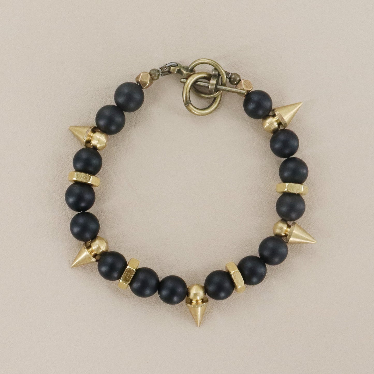 RACHEL NATHAN On Point Matte Black Agate Bracelet