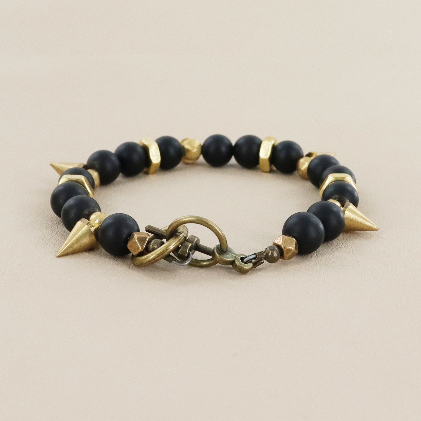 RACHEL NATHAN On Point Matte Black Agate Bracelet