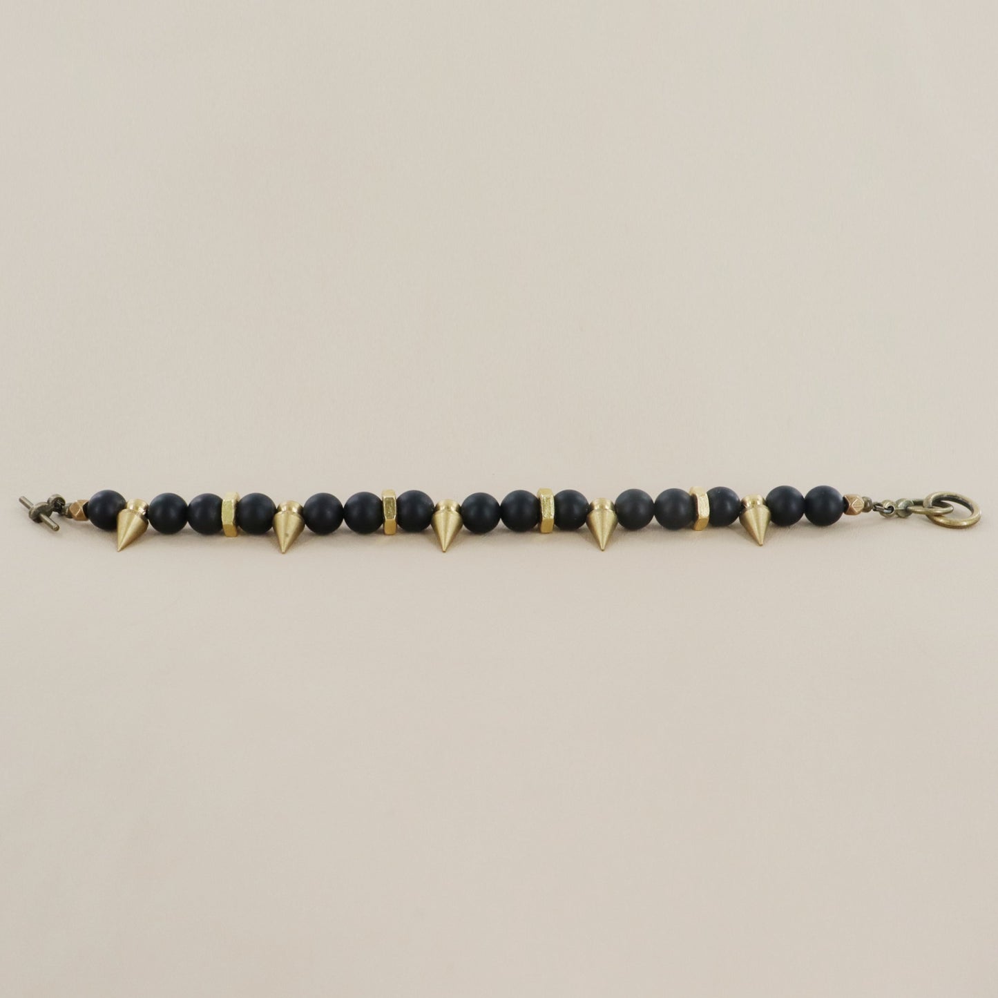 RACHEL NATHAN On Point Matte Black Agate Bracelet