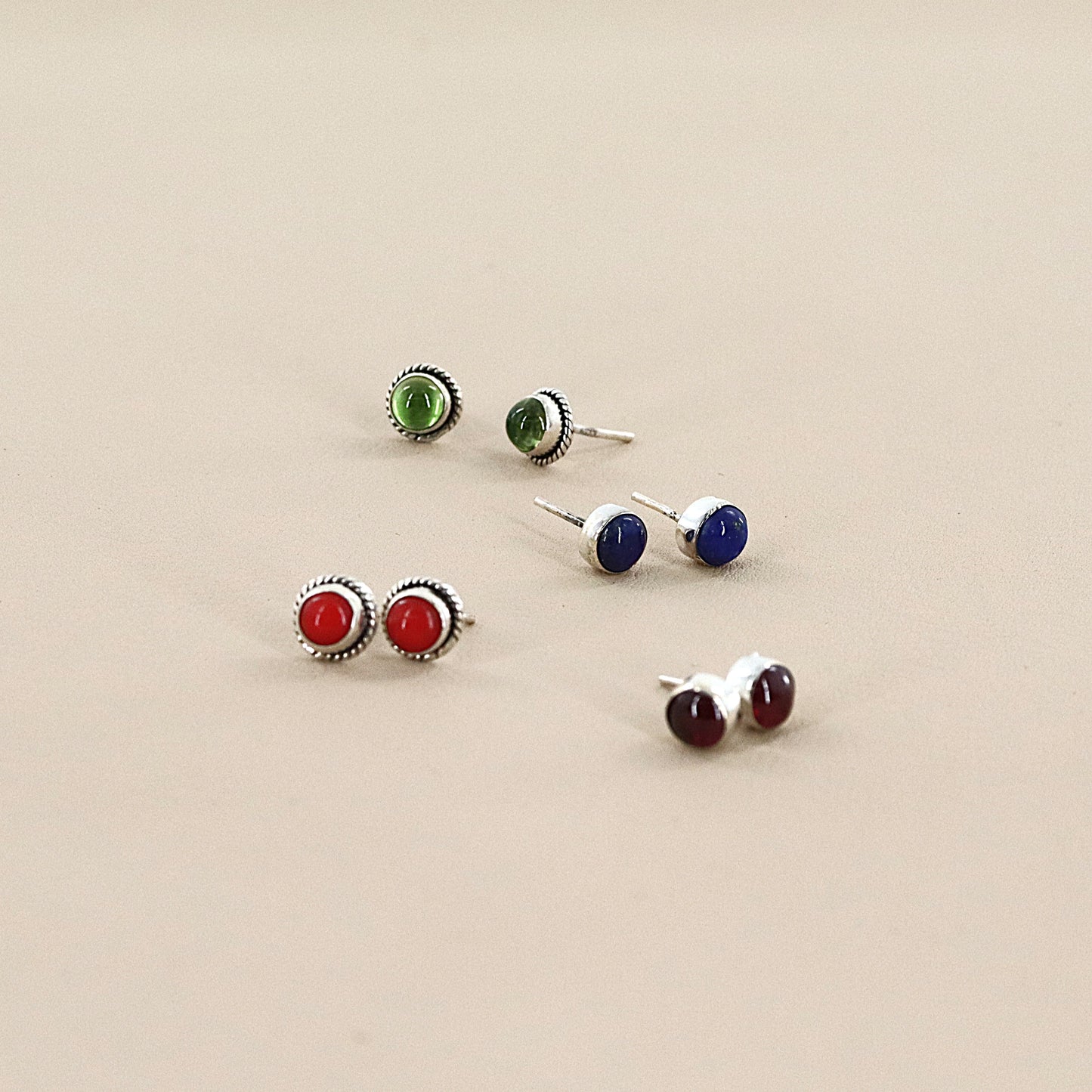 PAIGE WALLACE Multi Stone Studs Earrings