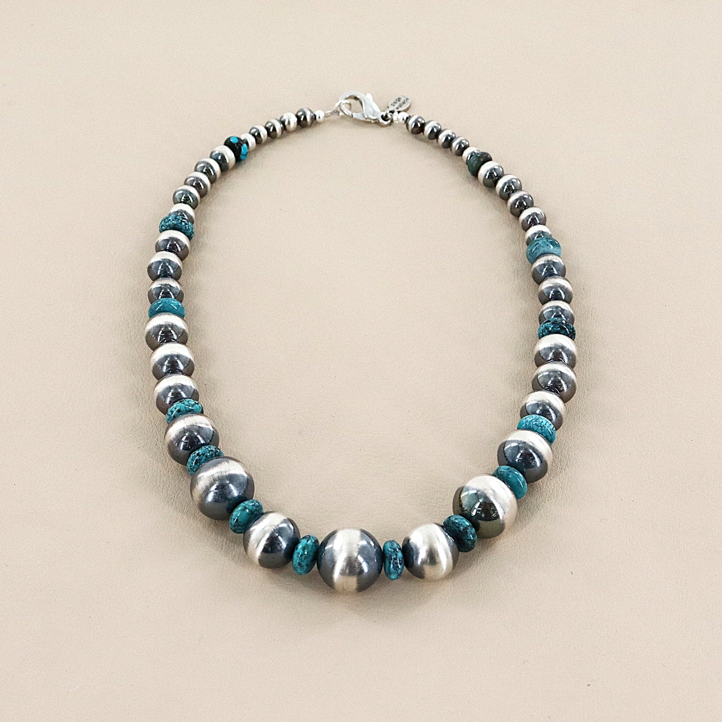 PAIGE WALLACE Navajo Pearls Turquoise Stones Necklace
