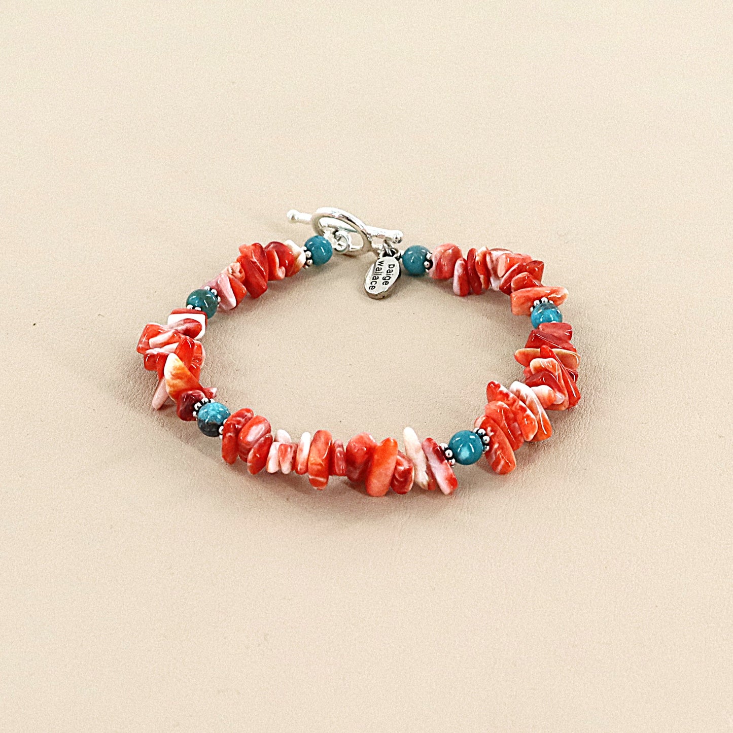 PAIGE WALLACE Spiney Oyster Chip Bracelet With Turquoise