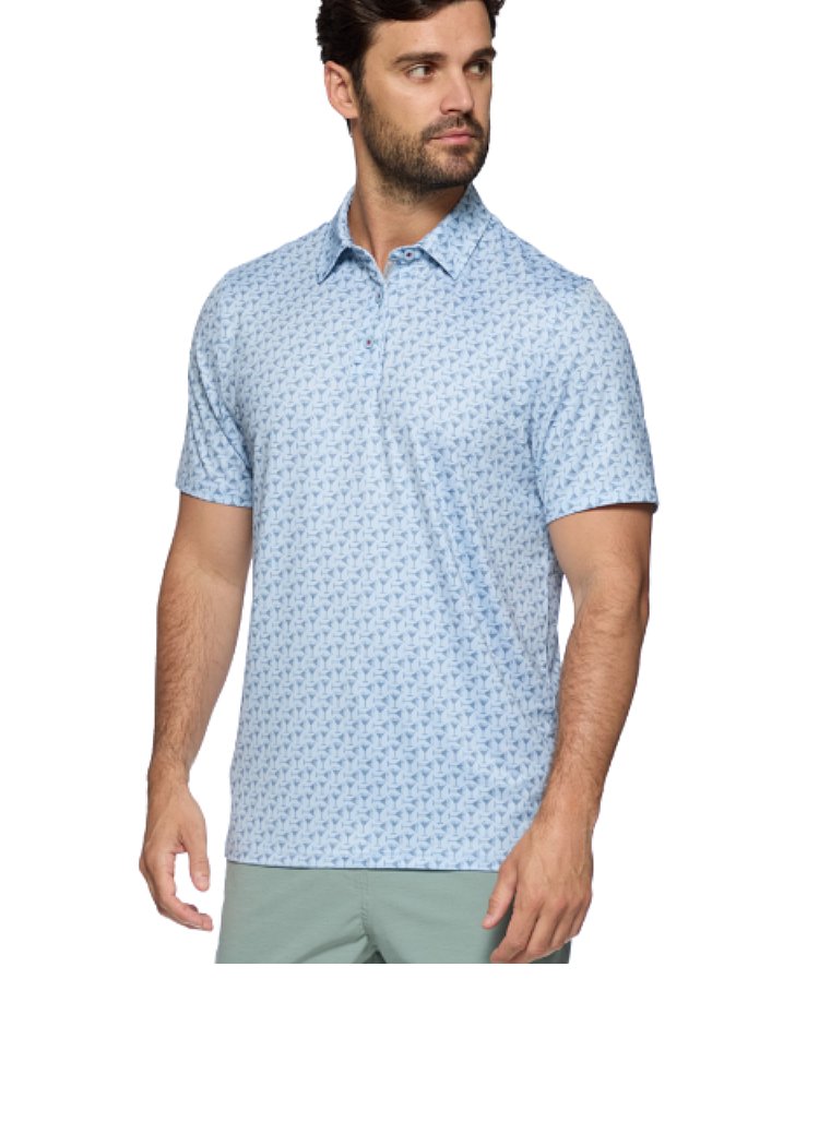 FLAG & ANTHEM Hayward SS Martini Print Performance Polo