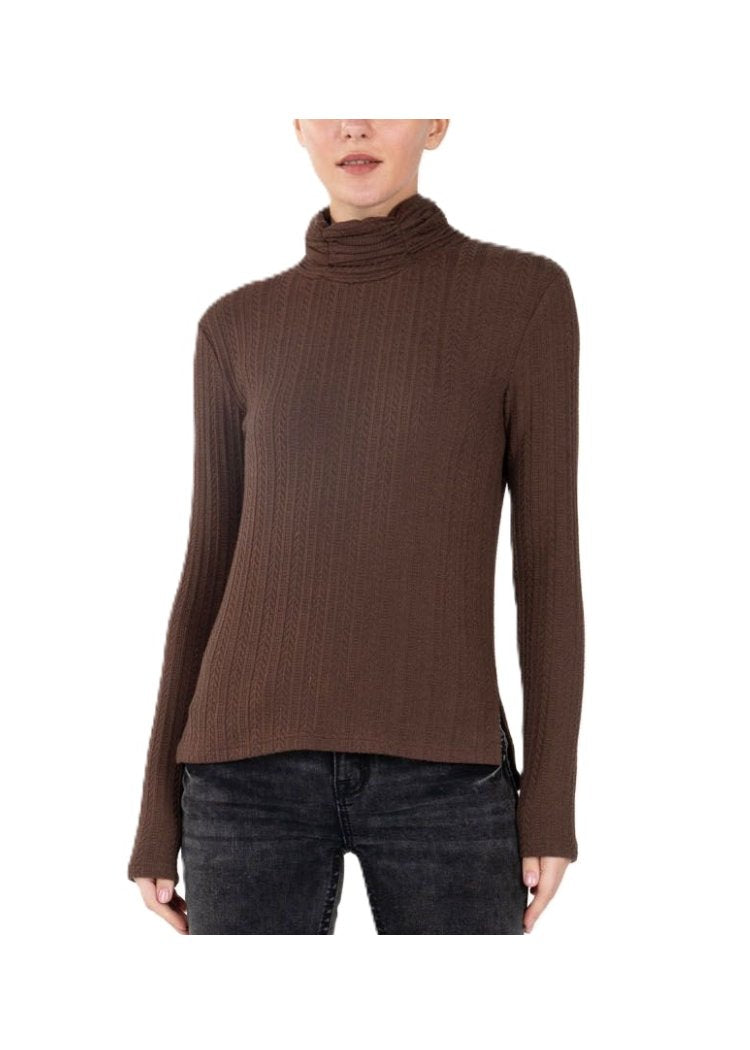 MISS ME Turtle Neck Knit Top