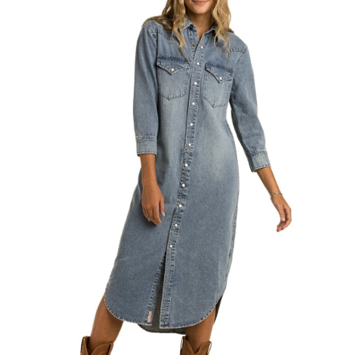 SENDERO The Annie Pearl Snap Shirtdress