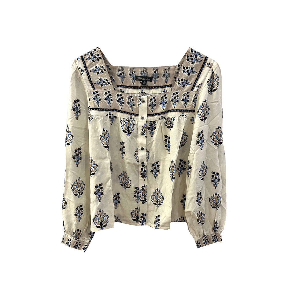 FLAG & ANTHEM Sumner Square Yoke Long Sleeve Blouse