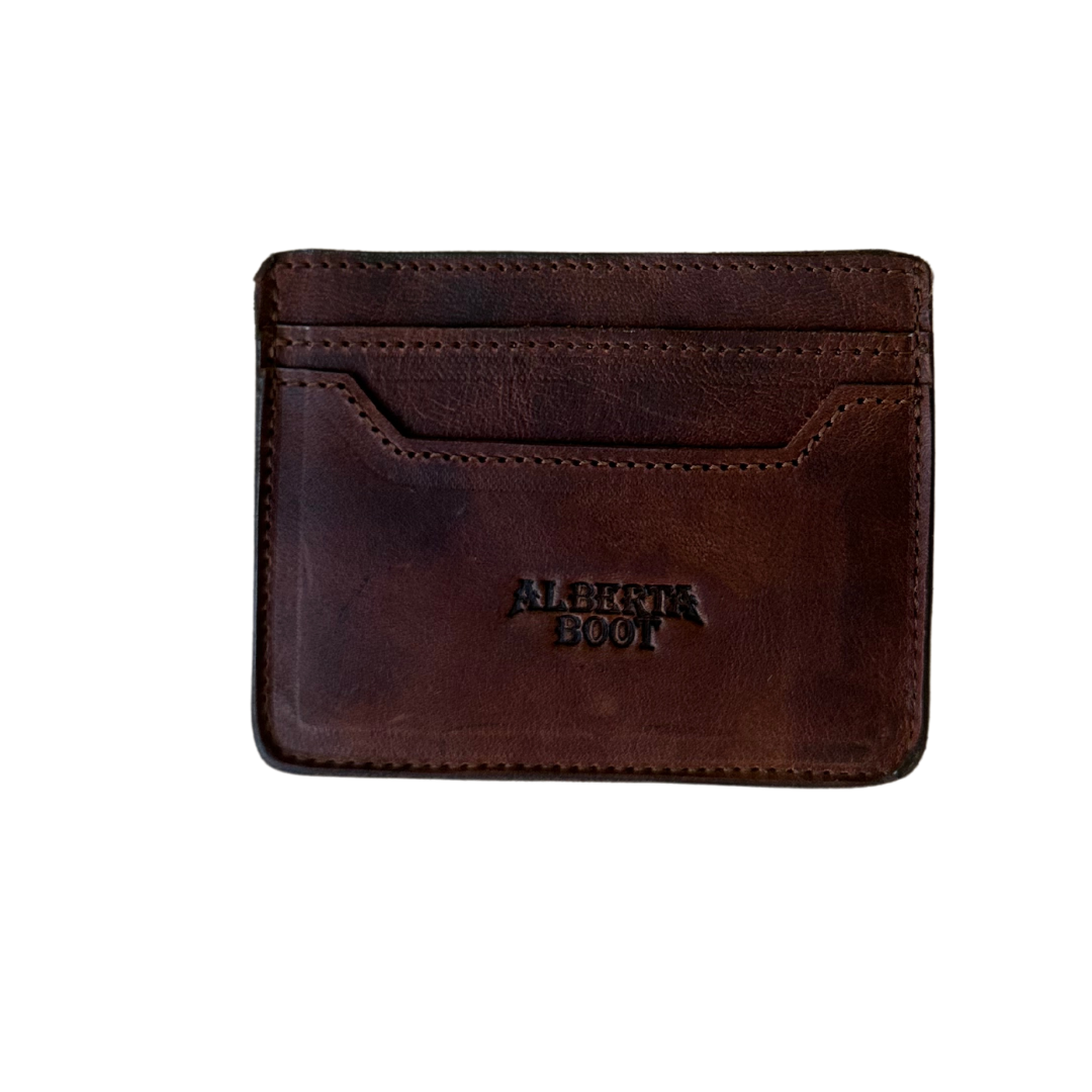 Premium Leather Single side card holder Brown 