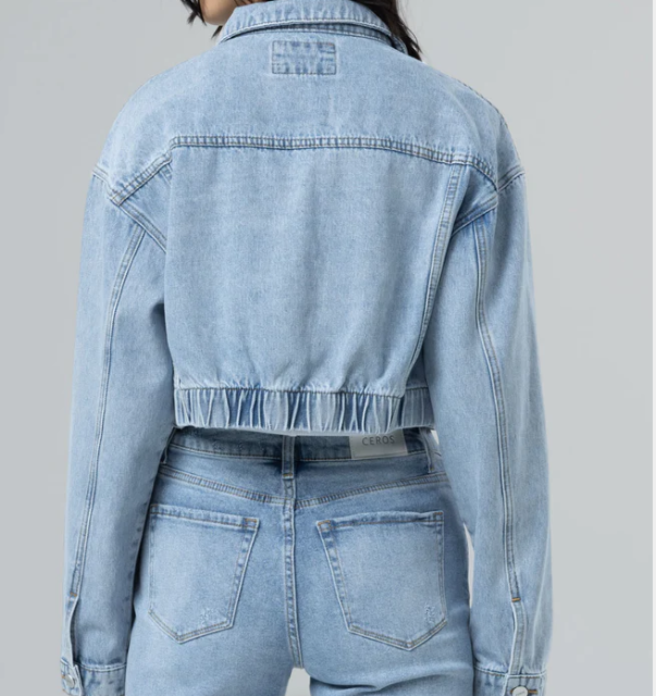 CEROS Cropped Boyfriend Denim Jacket