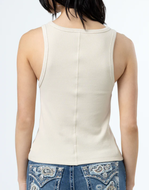 MISS ME Everyday Seam Scoop Tank