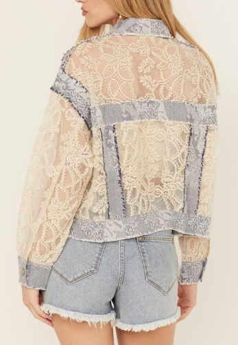 MISS ME Lace Floral Jacket