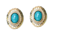 ABCO Small Gold Flower Stamped Concho Post Earrings