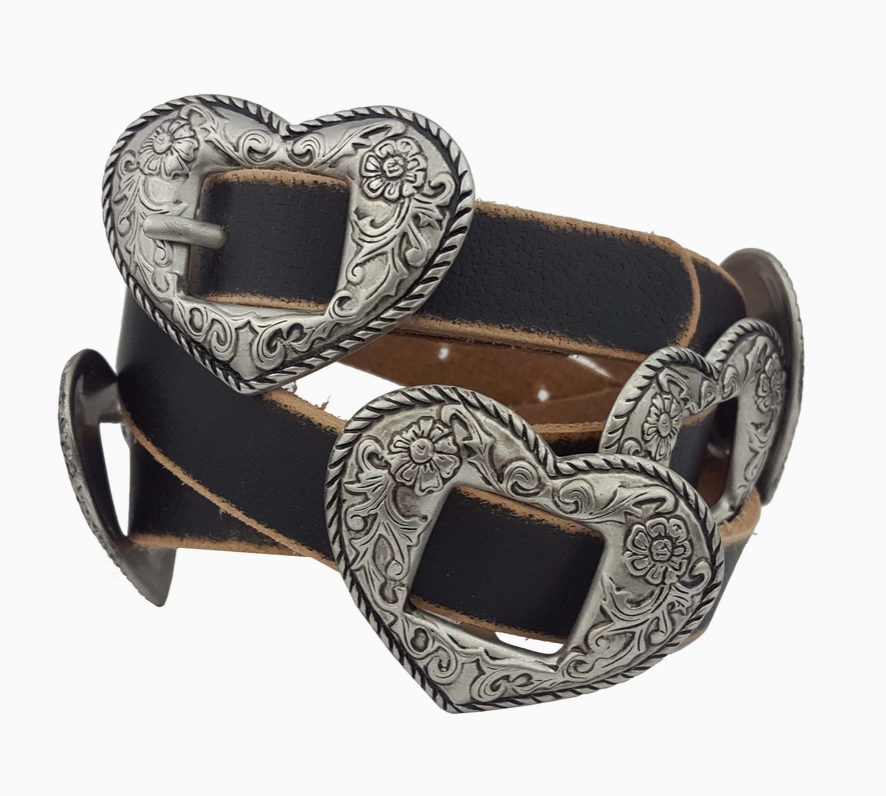 AXESORIA WEST Western Inspired Heart Concho Belt