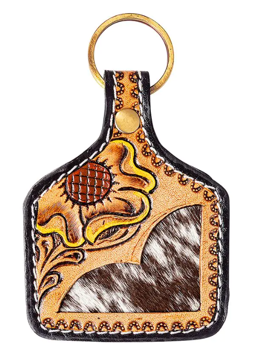 ABCO One Bloom Hand-Tooled Key Fob