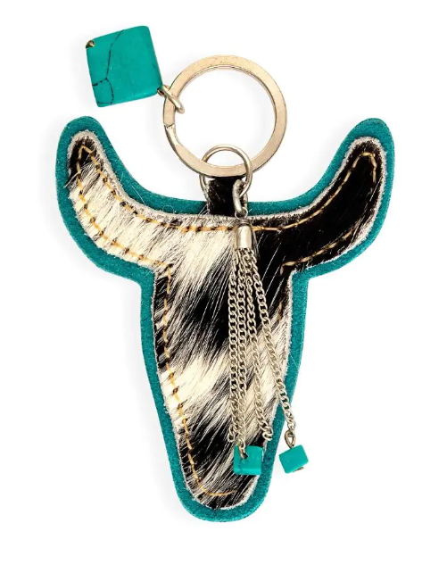 ABCO Buffalo Head Hair-On Hide Key Fob