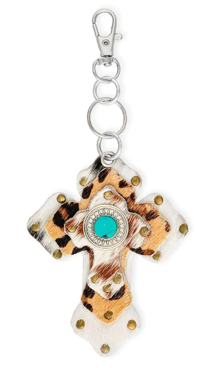 ABCO Hair-On Hide Cross Key Fob