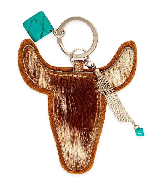 ABCO Buffalo Head Hair-On Hide Key Fob