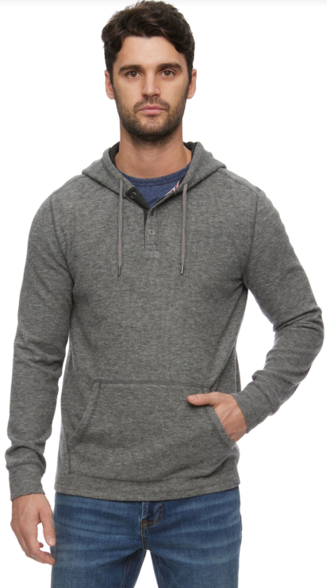 FLAG & ANTHEM Hero Heathered Henley Hoodie