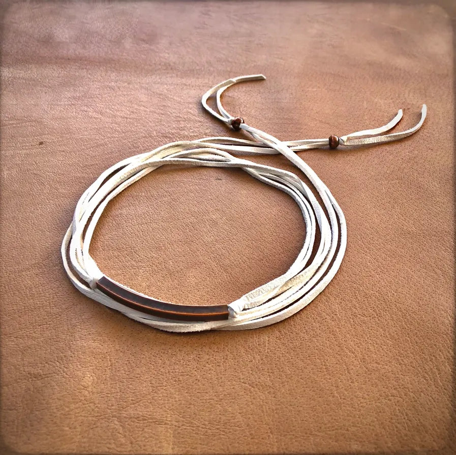 ASTALI Leather Wrap Hatband/ Necklace
