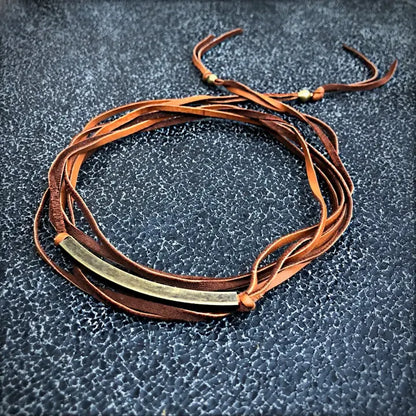 ASTALI Leather Wrap Hatband/ Necklace