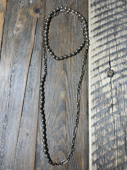 AMY KAPLAN Silver Beads with Chain Necklace