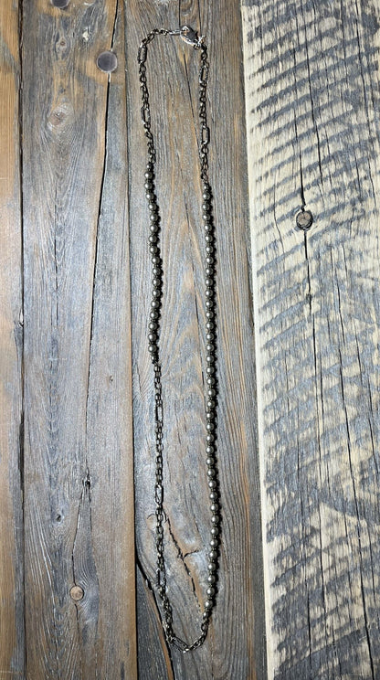 AMY KAPLAN Silver Beads with Chain Necklace
