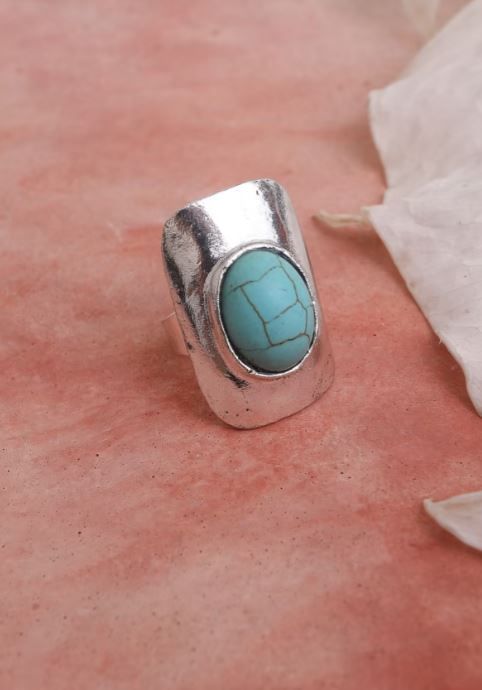 THREE BIRD NEST Cici Adjustable Turquoise Ring