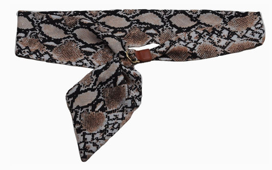 ABCO Python Print Scarf Belt with Gold Ring