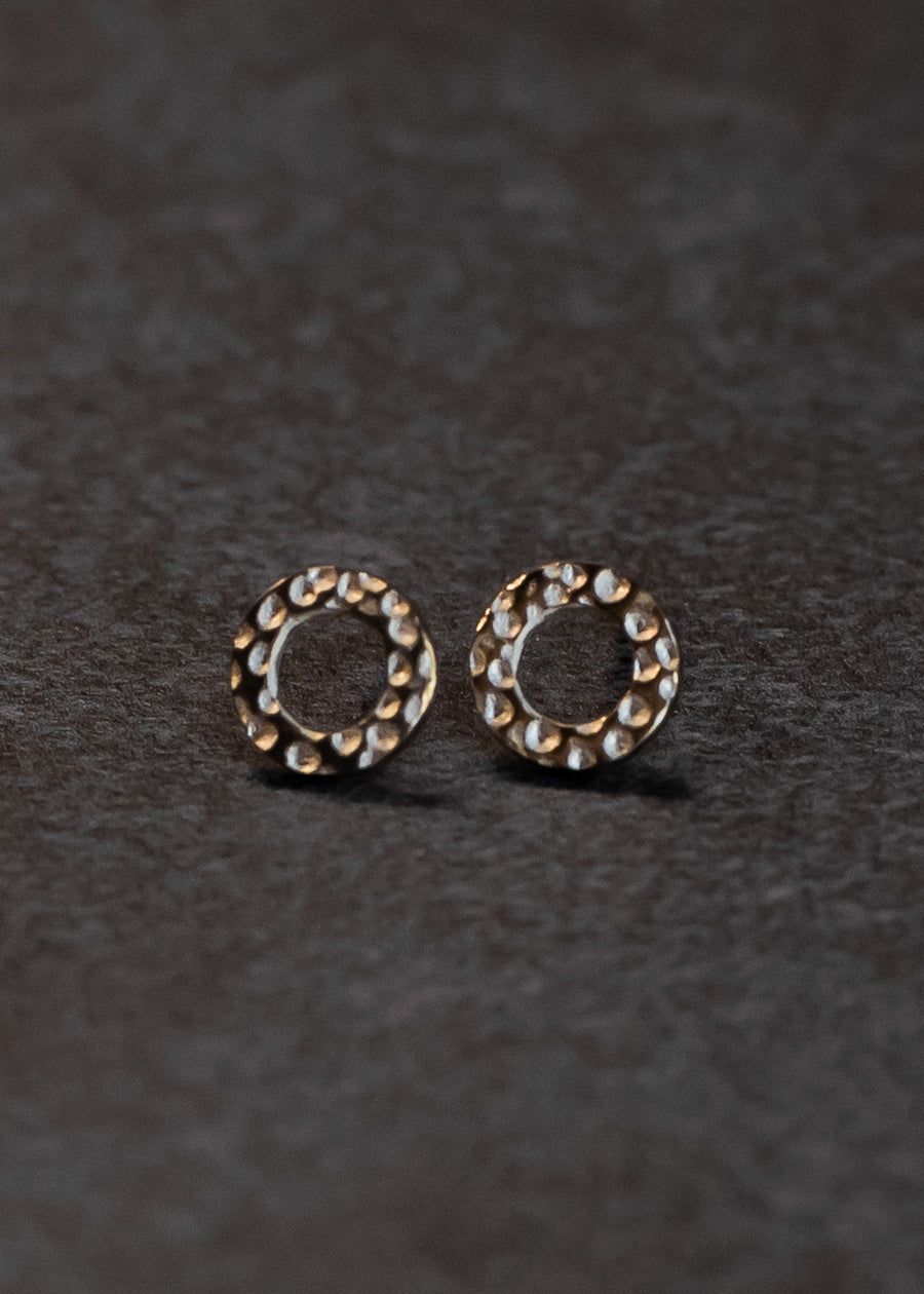 ABCO Open Circle Stud Earrings With Rhinestones