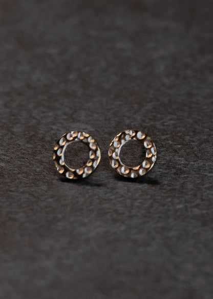 ABCO Open Circle Stud Earrings With Rhinestones