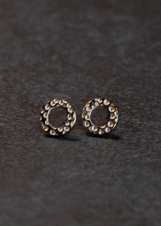 ABCO Open Circle Stud Earrings With Rhinestones
