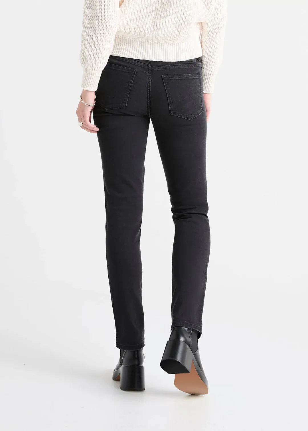 DUER WOMEN'S DENIM SLIM STRAIGHT AGED BLACK