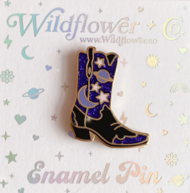WILDFLOWER & CO. Celestial Cowgirl Boot Enamel Pin