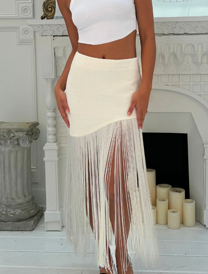AFTER STUDIO Fringe Skirt