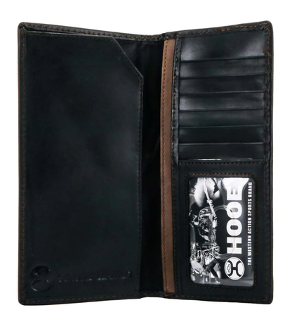 HOOEY Classic Smooth Rodeo Wallet Double Stitched Edge Hooey Logo Rivet