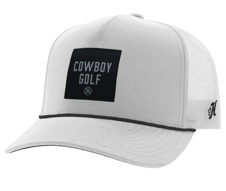 HOOEY Cowboy Golf 5 Panel Square Patch Trucker Hat