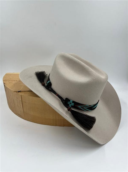ABCO Bead Strip Wide Horsehair Tass Hatband