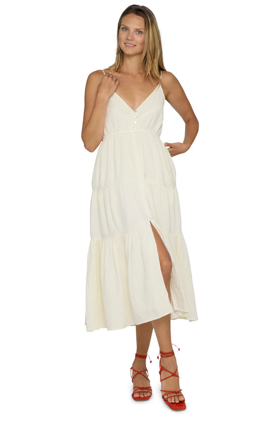 FLAG & ANTHEM Daphne Lace Trim Button Up Dress